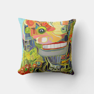 Happy Flower Robot Cushion