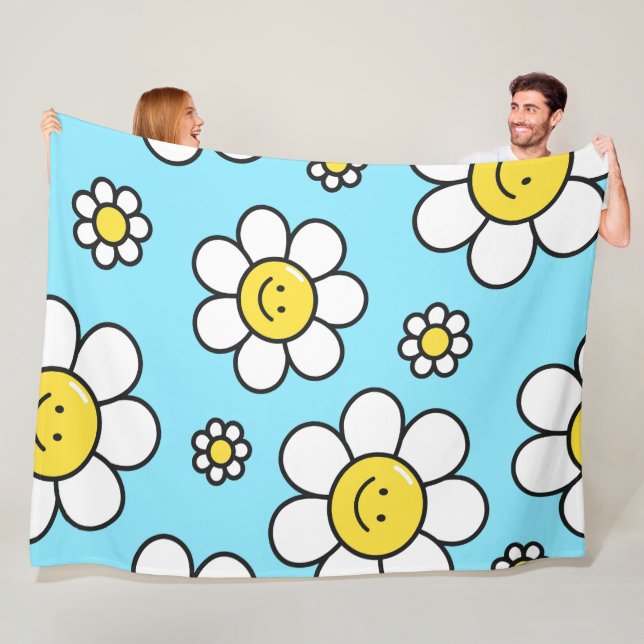 Happy Flowers 60x80 Fleece Blanket (In Situ)