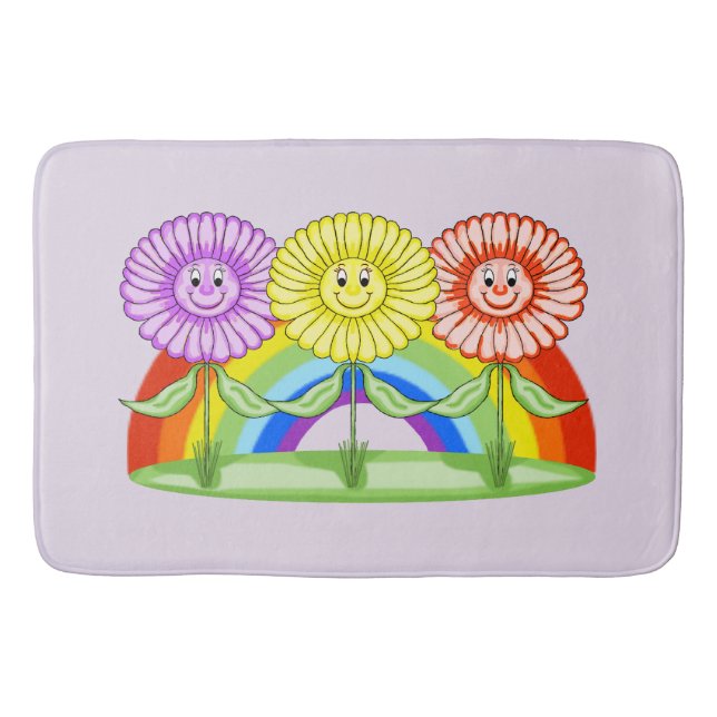 Happy Flowers Bath Mat (Front)