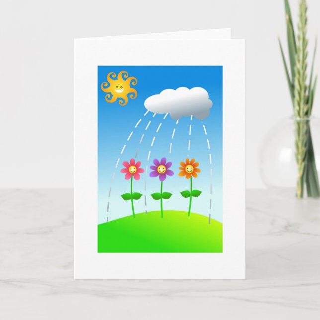 Happy Flowers Card (Front)