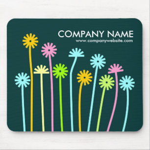 Happy Flowers (Dark Green) Promotional Mouse Pad