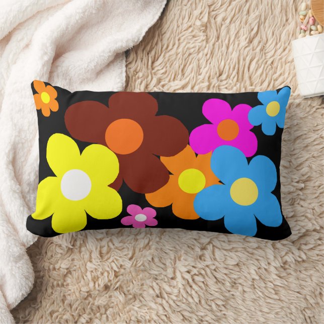 Happy Flowers   Lumbar Cushion (Blanket)
