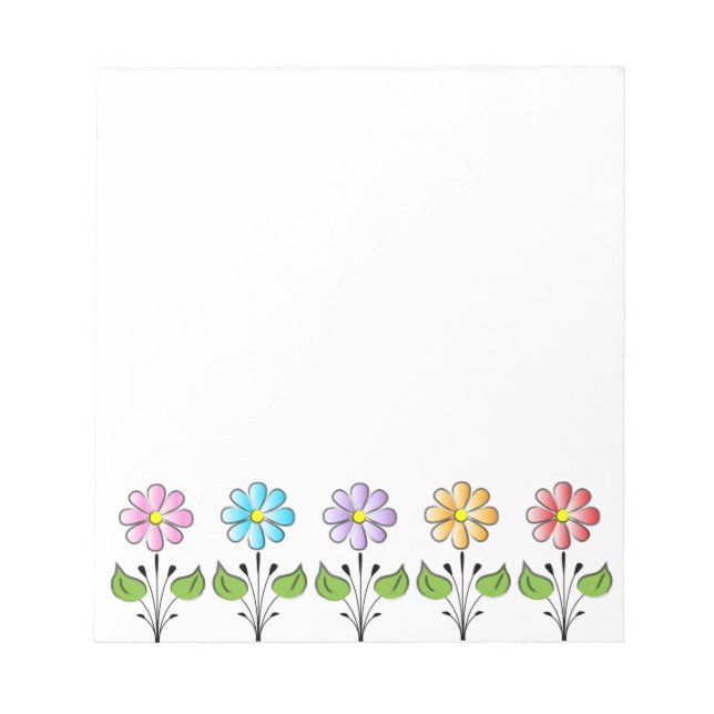 Happy Flowers Multi Colours Notepad (Front)