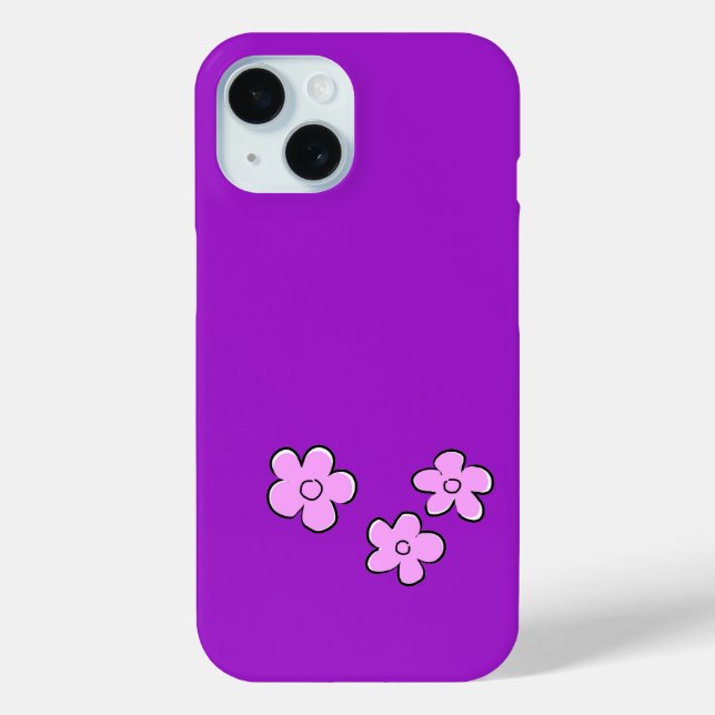 Happy Flowers - Pink on Purple Case-Mate iPhone Case (Back)