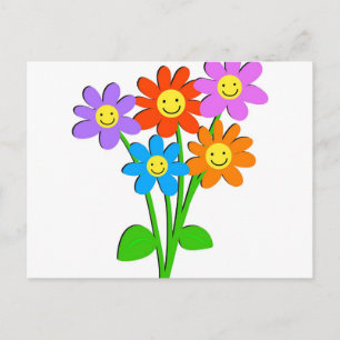 Happy Flowers Postcard