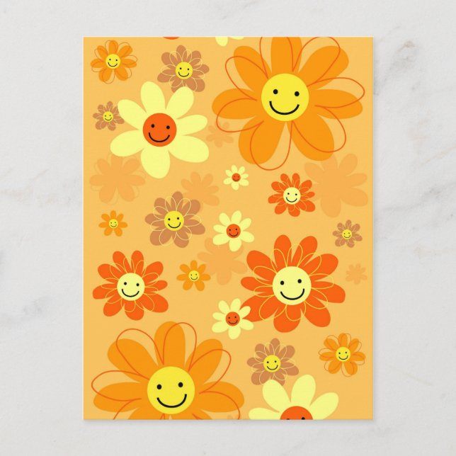 Happy Flowers Postcard (Front)