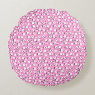 Happy Flowers Round Cushion