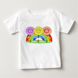 Happy Flowers Toddler Ruffle Tee