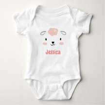 Happy Fluffy Pink Baby Sheep Face