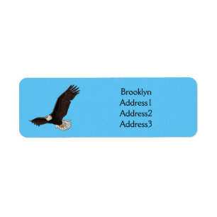 Happy flying bald eagle cartoon illustration