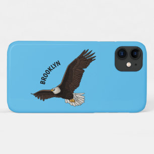 Happy flying bald eagle cartoon illustration Case-Mate iPhone case