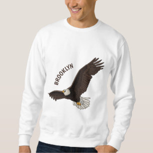 Happy flying bald eagle cartoon illustration sweatshirt