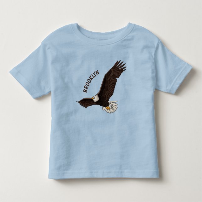 Happy flying bald eagle cartoon illustration  toddler T-Shirt (Front)