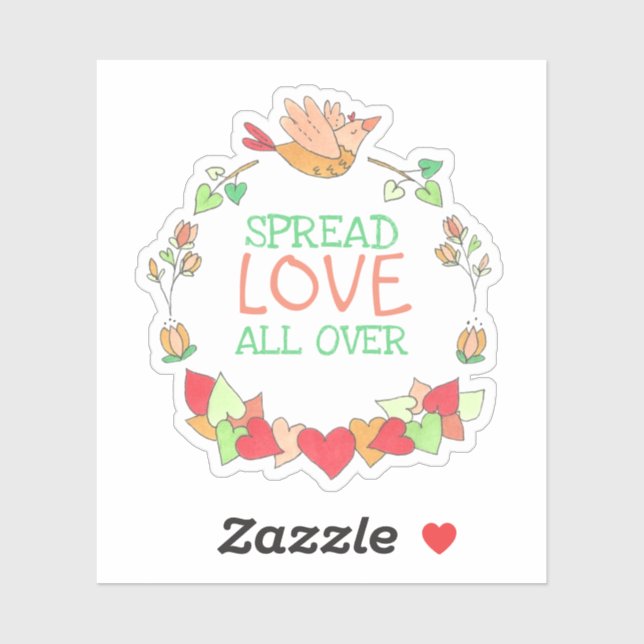 Happy Flying Bird Spread Love All Over Cute Sticke (Sheet)