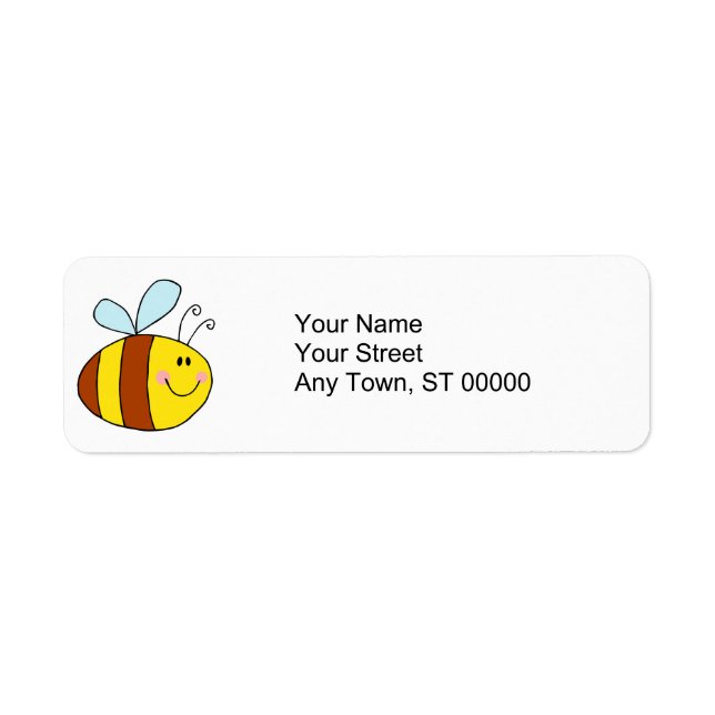 happy flying honeybee honey bee cartoon (Front)