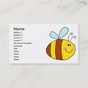 happy flying honeybee honey bee cartoon business card