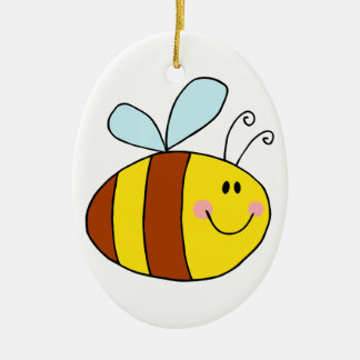 happy flying honeybee honey bee cartoon ceramic tree decoration