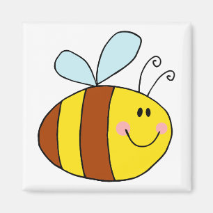 happy flying honeybee honey bee cartoon magnet
