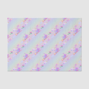 Happy Flying Witch Bright Pastel Rainbow Pattern Tissue Paper
