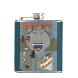 Happy food hip flask