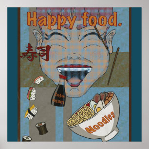 Happy food poster