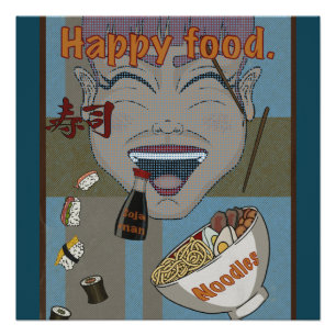 Happy food poster