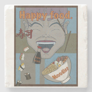Happy food stone coaster