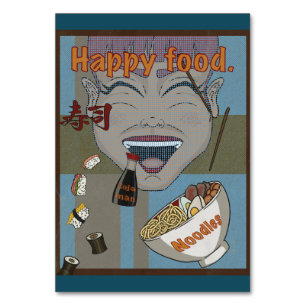 Happy food table number
