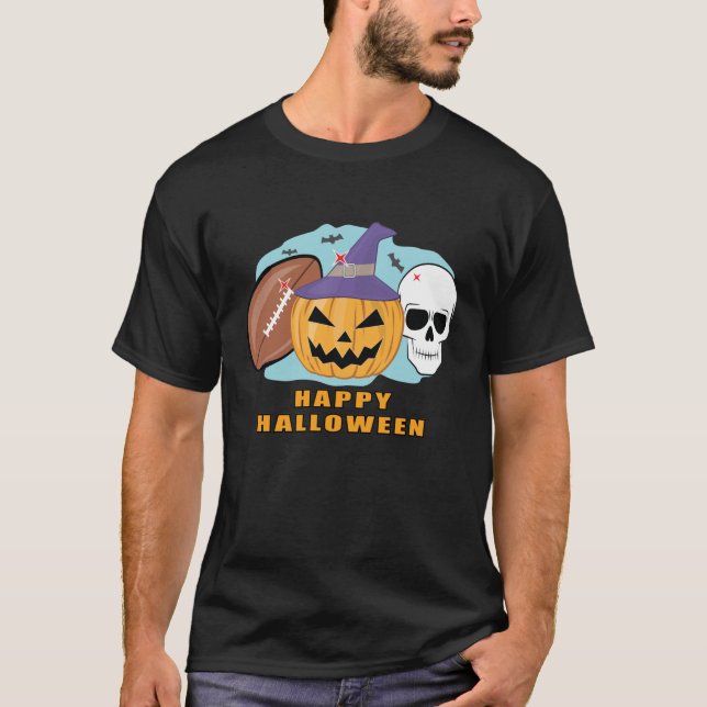 Happy Football Halloween T-Shirt (Front)