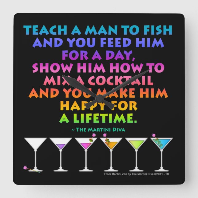 HAPPY FOR A LIFETIME COCKTAIL WALL CLOCK (Front)