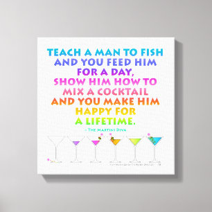 Happy for a Lifetime Martini Zen Wrapped Canvas