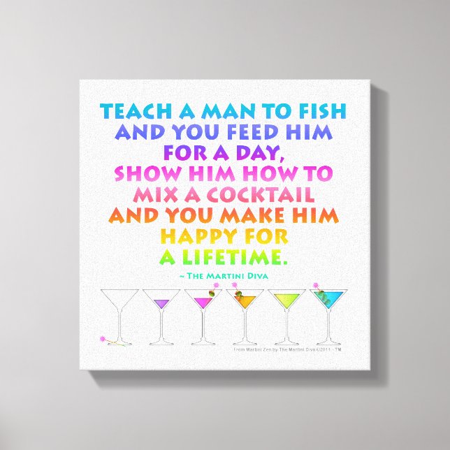 Happy for a Lifetime Martini Zen Wrapped Canvas (Front)