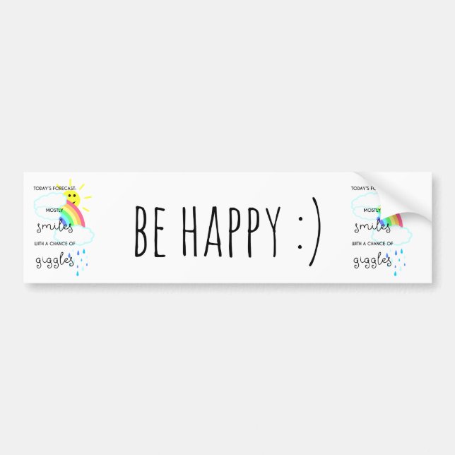 Happy Forecast Bumper Sticker (Front)
