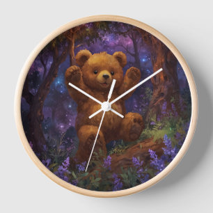 Happy Forest Teddy Bear Art Clock