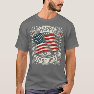 Happy Forth Of July US Flag T-Shirt