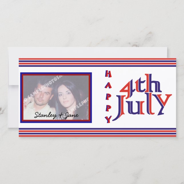 Happy Fourth 4th of July photo card (Front)