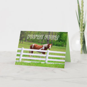 Happy Fourth Birthday Paint Horse Card