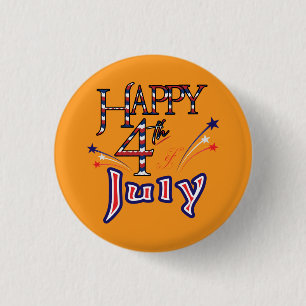 Happy Fourth of July 3 Cm Round Badge