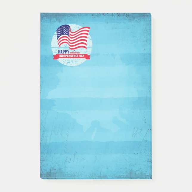Happy Fourth of July American Flag Illustration Post-it Notes (Front)