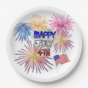 Happy Fourth of July Barbecue Party Paper Plate