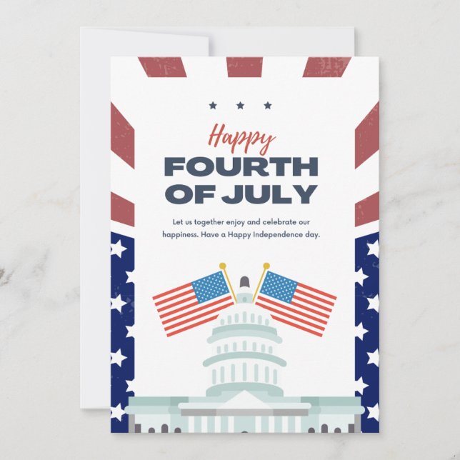 #Happy Fourth Of July Celebrate Happiness  Invitation (Front)