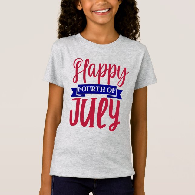 Happy Fourth Of July Girls  T-Shirt (Front)