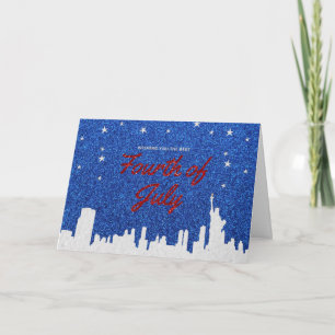 Happy Fourth Of July Glitter Card