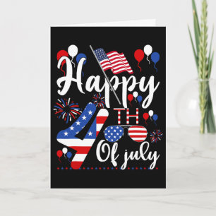 Happy Fourth Of July Patriotic Us American Flag 4t Card