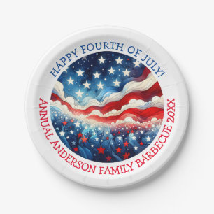 Happy Fourth of July Personalised Paper Plate