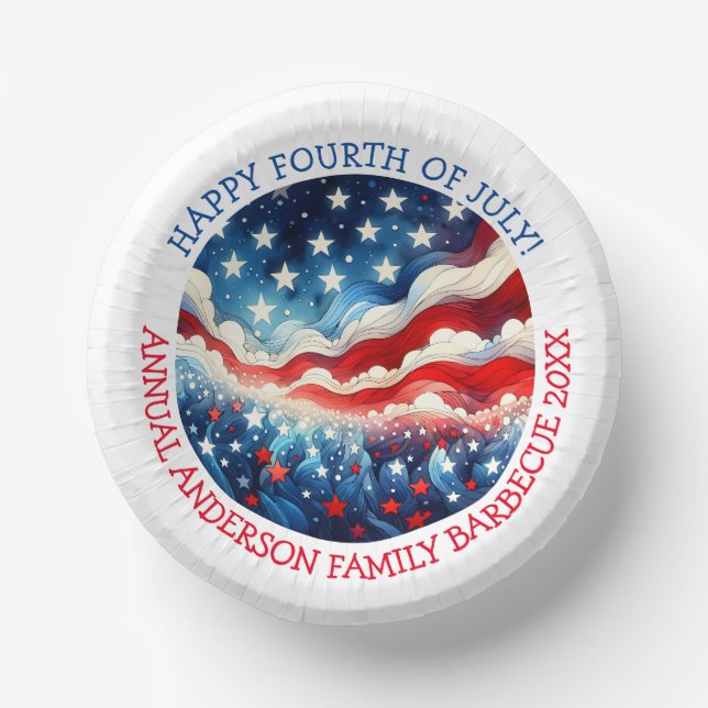 Happy Fourth of July Personalised Paper Plate (Front)