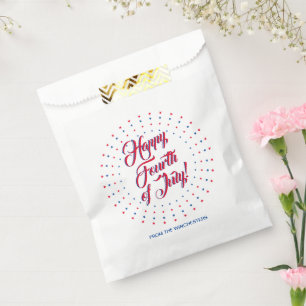 Happy Fourth of July red white & blue stars custom Favour Bags