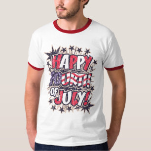 Happy Fourth of July Ringer T-Shirt