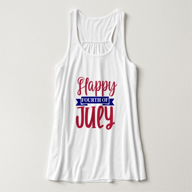 Happy Fourth Of July  Singlet (Design Front)