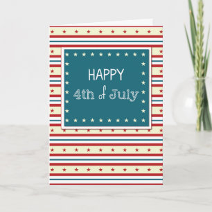 Happy Fourth of July Stars and Stripes Card
